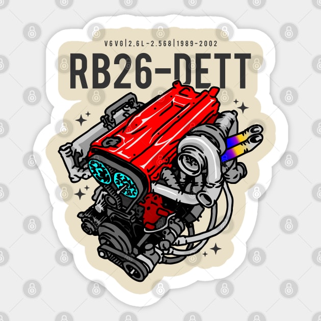 RB26 DETT SKYLINE Sticker by celengan